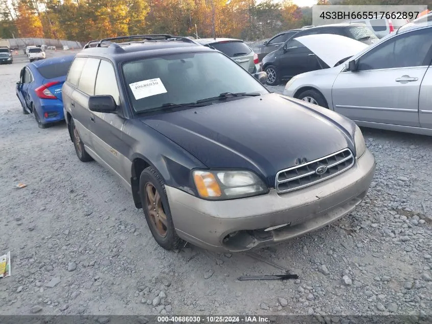 2001 Subaru Legacy Outback VIN: 4S3BH665517662897 Lot: 40686030