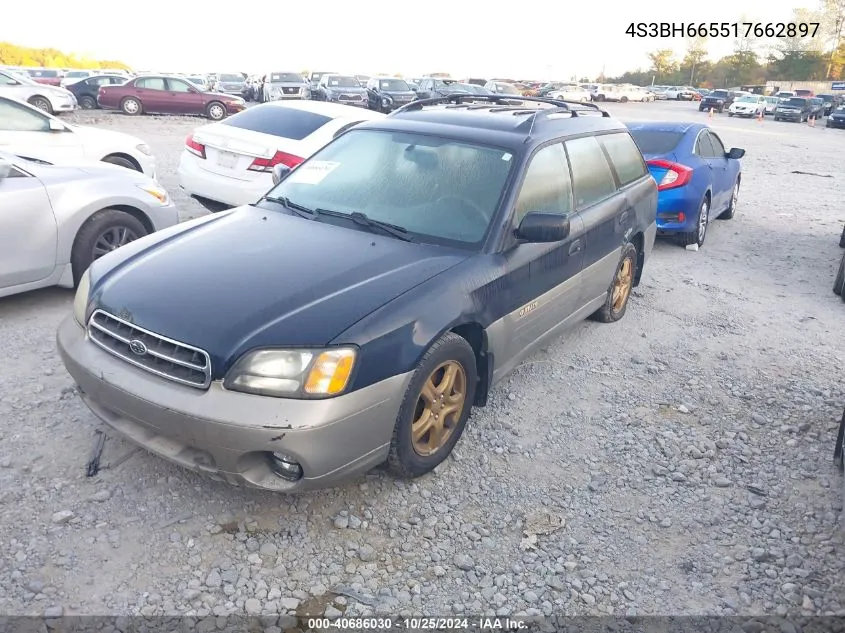 2001 Subaru Legacy Outback VIN: 4S3BH665517662897 Lot: 40686030