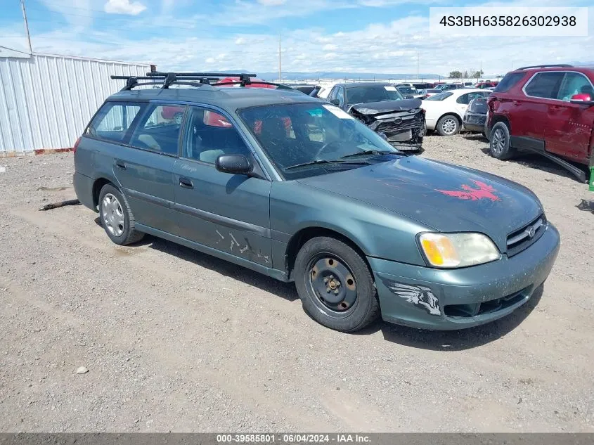 2002 Subaru Legacy L VIN: 4S3BH635826302938 Lot: 39585801