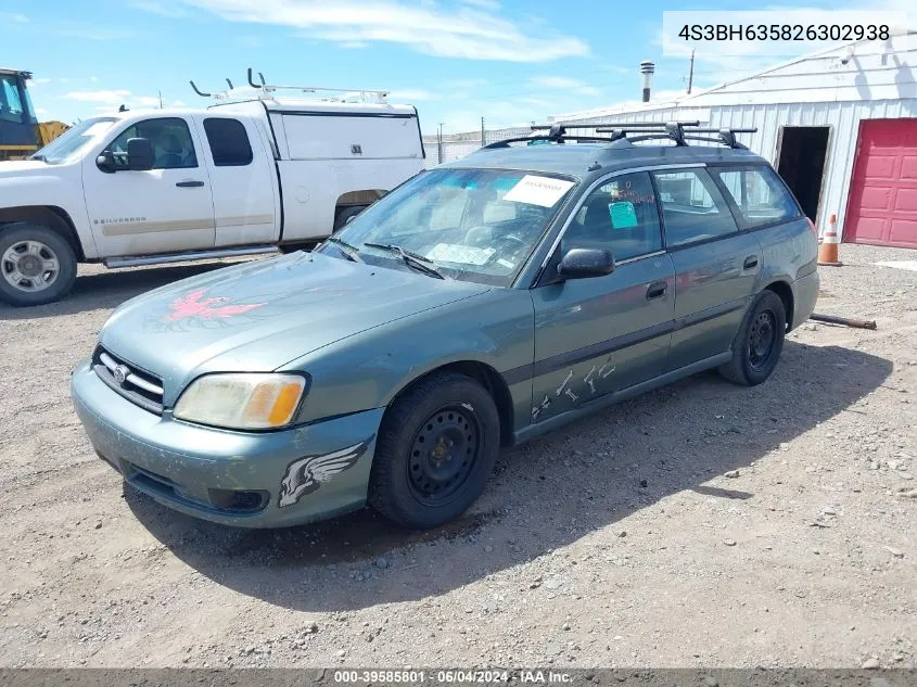 2002 Subaru Legacy L VIN: 4S3BH635826302938 Lot: 39585801