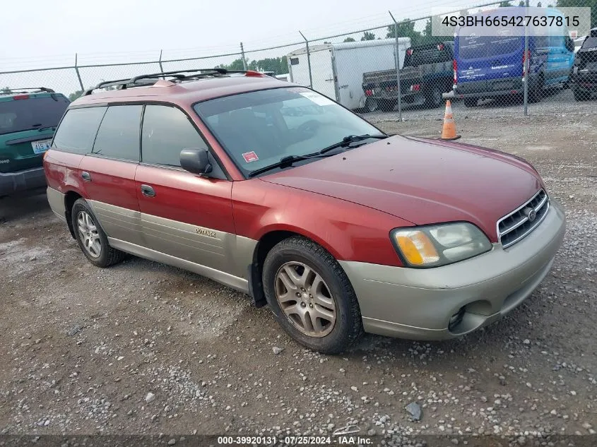 4S3BH665427637815 2002 Subaru Legacy Outback