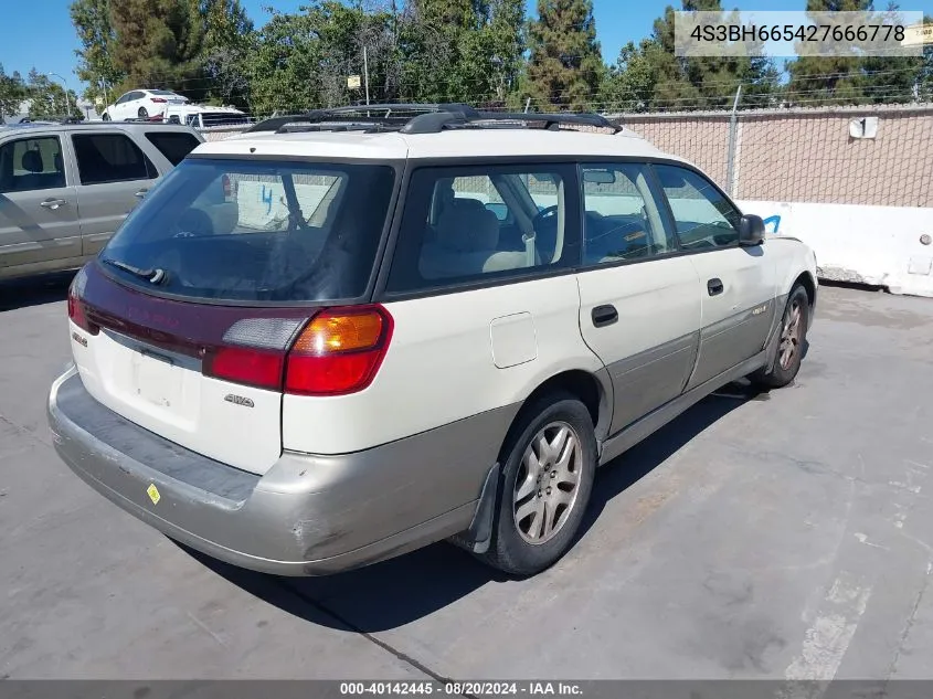 2002 Subaru Outback VIN: 4S3BH665427666778 Lot: 40142445