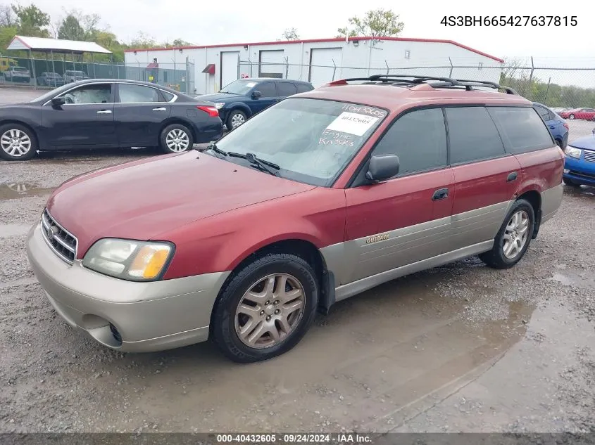 4S3BH665427637815 2002 Subaru Legacy Outback