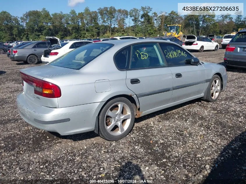 2002 Subaru Legacy L VIN: 4S3BE635X27206635 Lot: 40475395