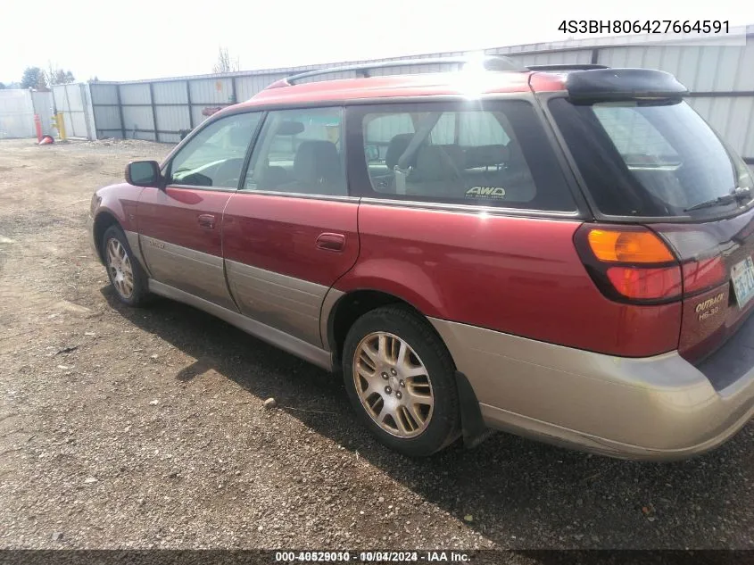 2002 Subaru Legacy Outback H6 L.l. Bean Edition VIN: 4S3BH806427664591 Lot: 40529010