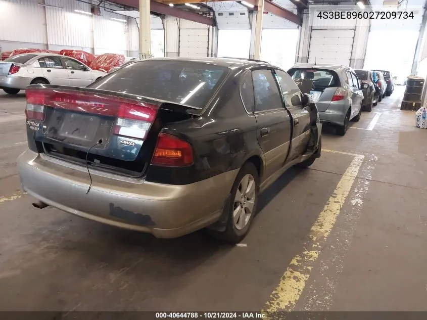 2002 Subaru Legacy Outback 3.0 H6/3.0 H6 Vdc VIN: 4S3BE896027209734 Lot: 40644788