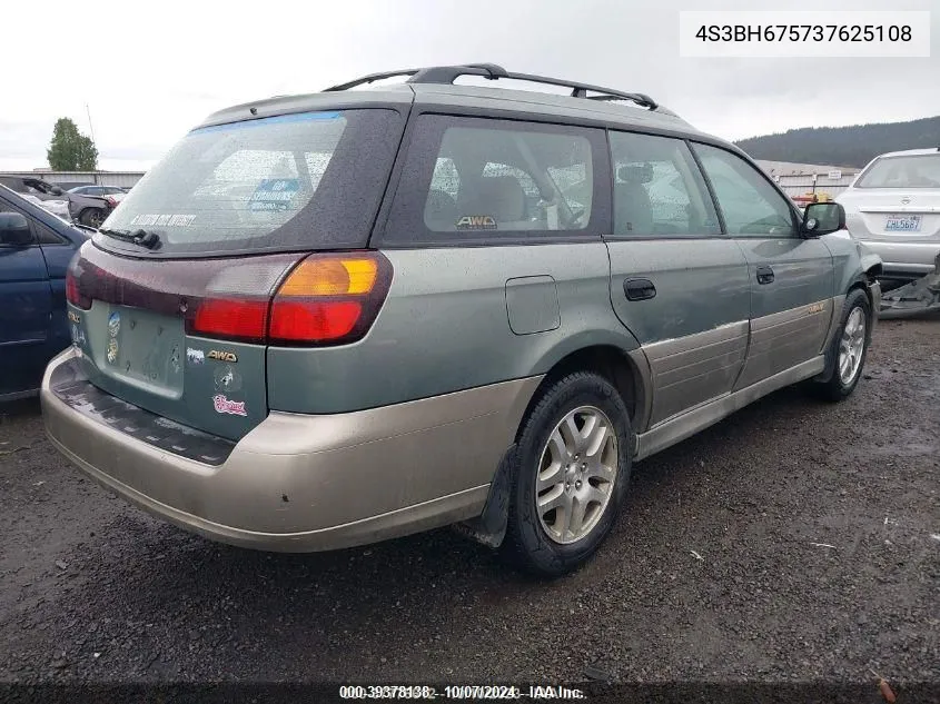 2003 Subaru Legacy Outback VIN: 4S3BH675737625108 Lot: 39378138