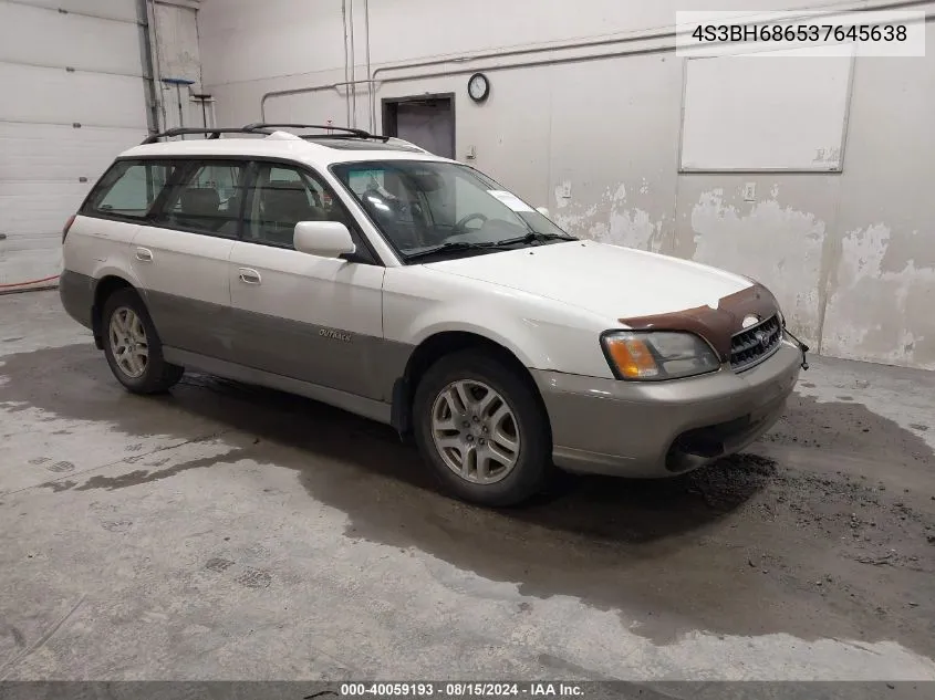 2003 Subaru Legacy Outback Limited VIN: 4S3BH686537645638 Lot: 40059193