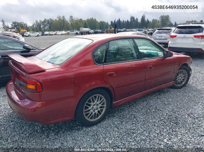 2003 Subaru Legacy Gt VIN: 4S3BE646935200054 Lot: 40315749