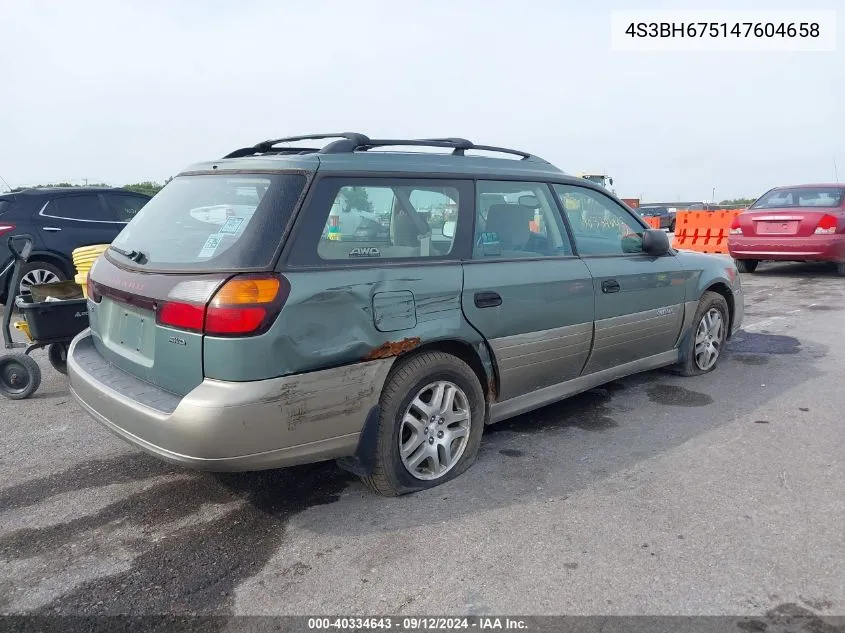 2004 Subaru Legacy Outback Awp VIN: 4S3BH675147604658 Lot: 40334643