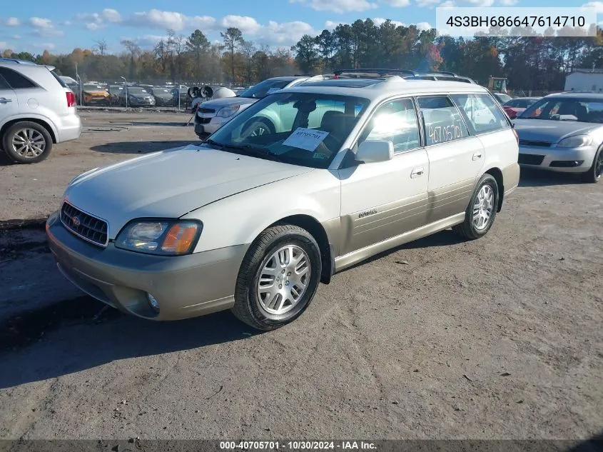 2004 Subaru Legacy Outback Limited VIN: 4S3BH686647614710 Lot: 40705701