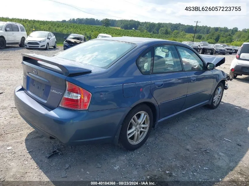 2005 Subaru Legacy 2.5I Limited VIN: 4S3BL626057223755 Lot: 40184368