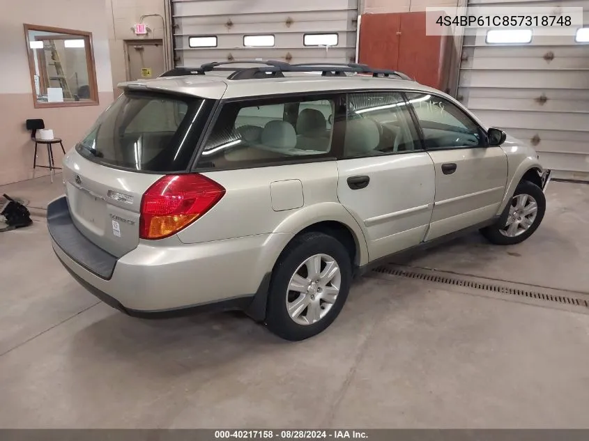 2005 Subaru Outback 2.5I VIN: 4S4BP61C857318748 Lot: 40217158