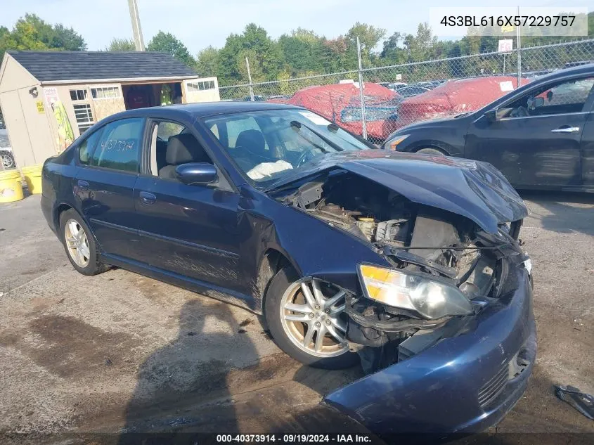 2005 Subaru Legacy 2.5I VIN: 4S3BL616X57229757 Lot: 40373914