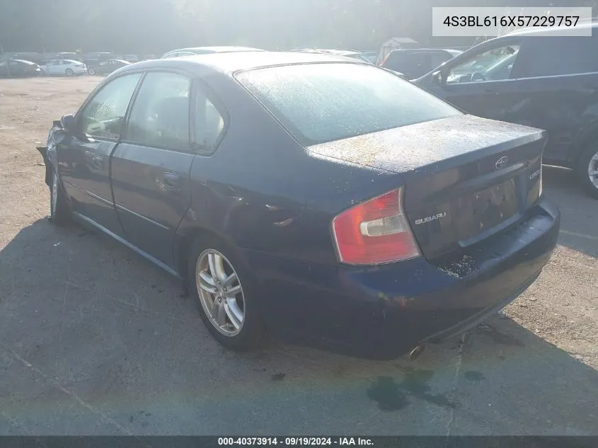 2005 Subaru Legacy 2.5I VIN: 4S3BL616X57229757 Lot: 40373914