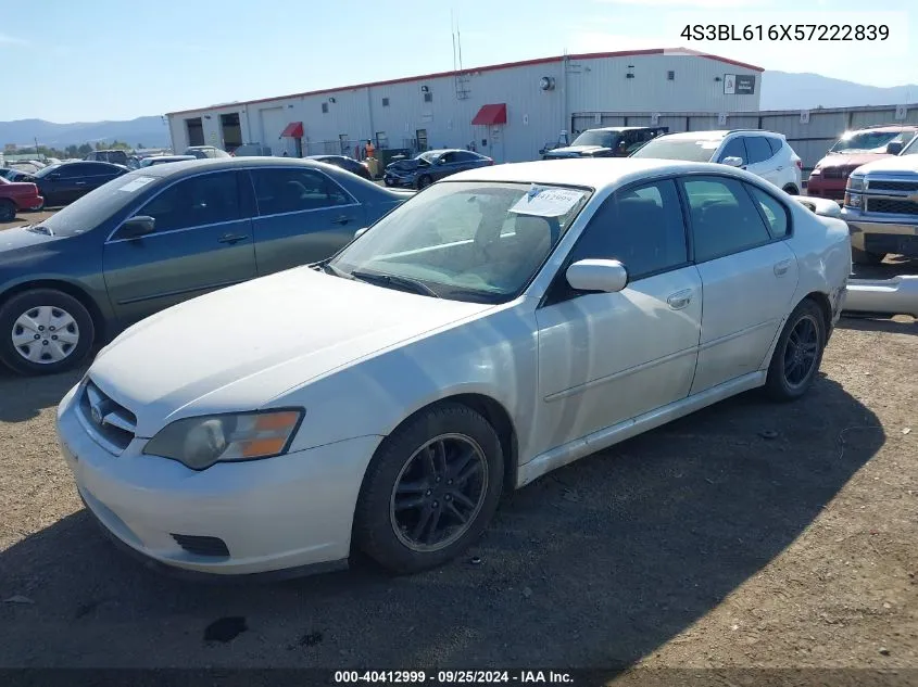 2005 Subaru Legacy 2.5I VIN: 4S3BL616X57222839 Lot: 40412999