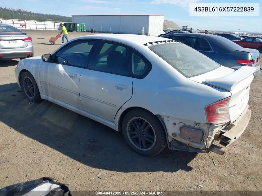 2005 Subaru Legacy 2.5I VIN: 4S3BL616X57222839 Lot: 40412999