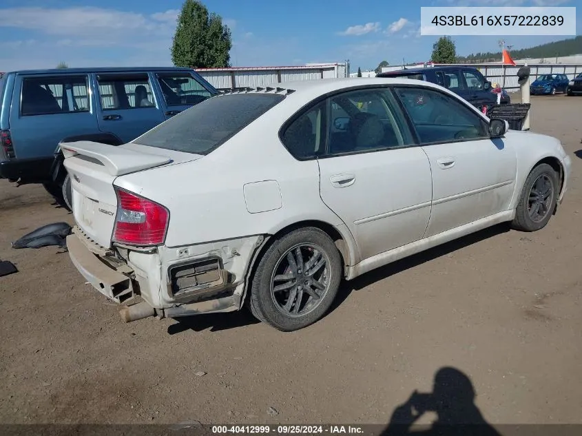 2005 Subaru Legacy 2.5I VIN: 4S3BL616X57222839 Lot: 40412999