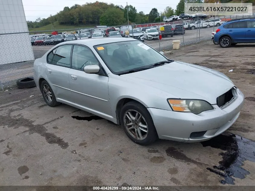 2005 Subaru Legacy 2.5I VIN: 4S3BL616X57221027 Lot: 40426299