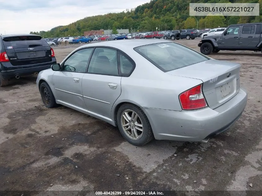 2005 Subaru Legacy 2.5I VIN: 4S3BL616X57221027 Lot: 40426299