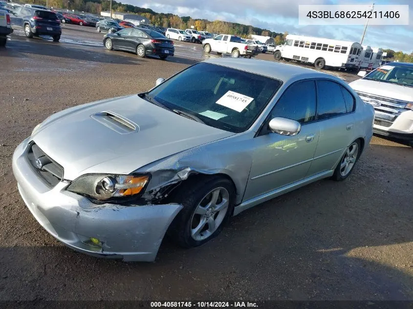 2005 Subaru Legacy 2.5Gt VIN: 4S3BL686254211406 Lot: 40581745