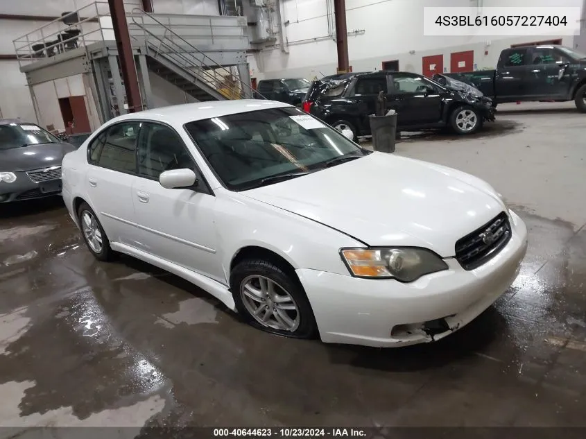 2005 Subaru Legacy 2.5I VIN: 4S3BL616057227404 Lot: 40644623