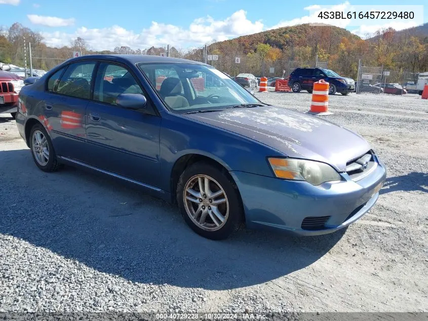 2005 Subaru Legacy 2.5I VIN: 4S3BL616457229480 Lot: 40729228