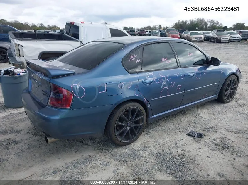 2005 Subaru Legacy 2.5Gt VIN: 4S3BL686456223481 Lot: 40836209