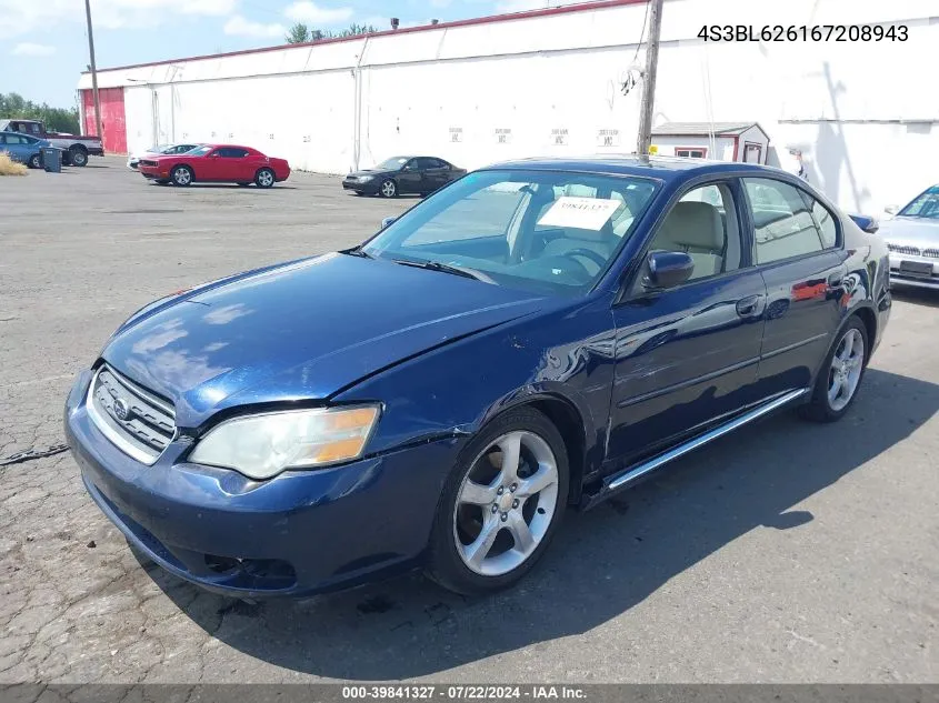 2006 Subaru Legacy 2.5I/2.5I Limited VIN: 4S3BL626167208943 Lot: 39841327