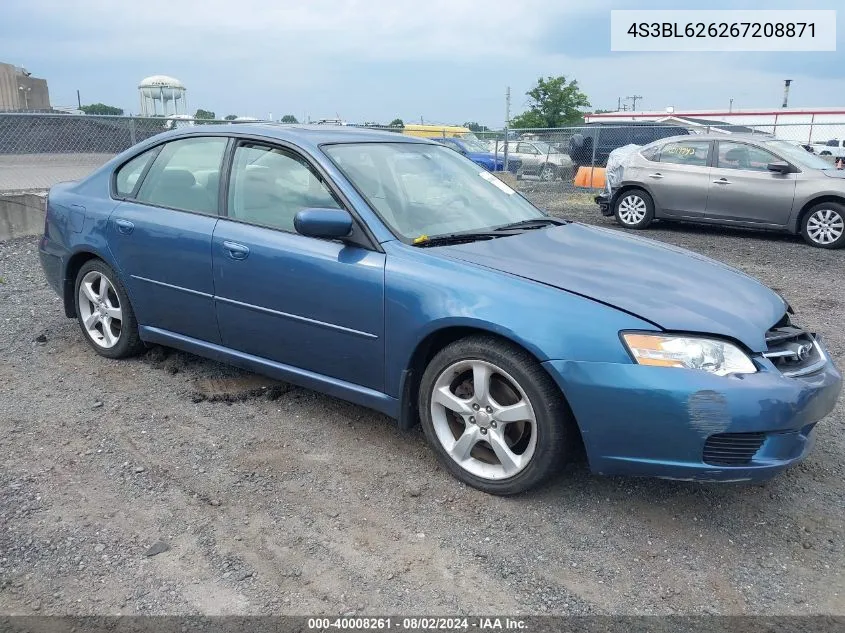 2006 Subaru Legacy 2.5I/2.5I Limited VIN: 4S3BL626267208871 Lot: 40008261