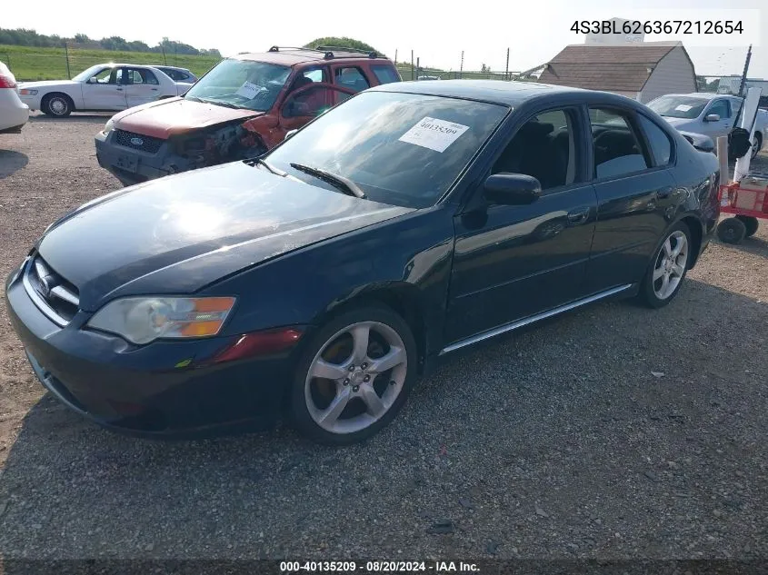 2006 Subaru Legacy 2.5I VIN: 4S3BL626367212654 Lot: 40135209