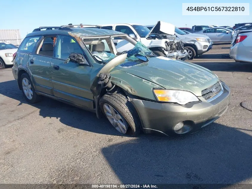 4S4BP61C567322810 2006 Subaru Outback 2.5I