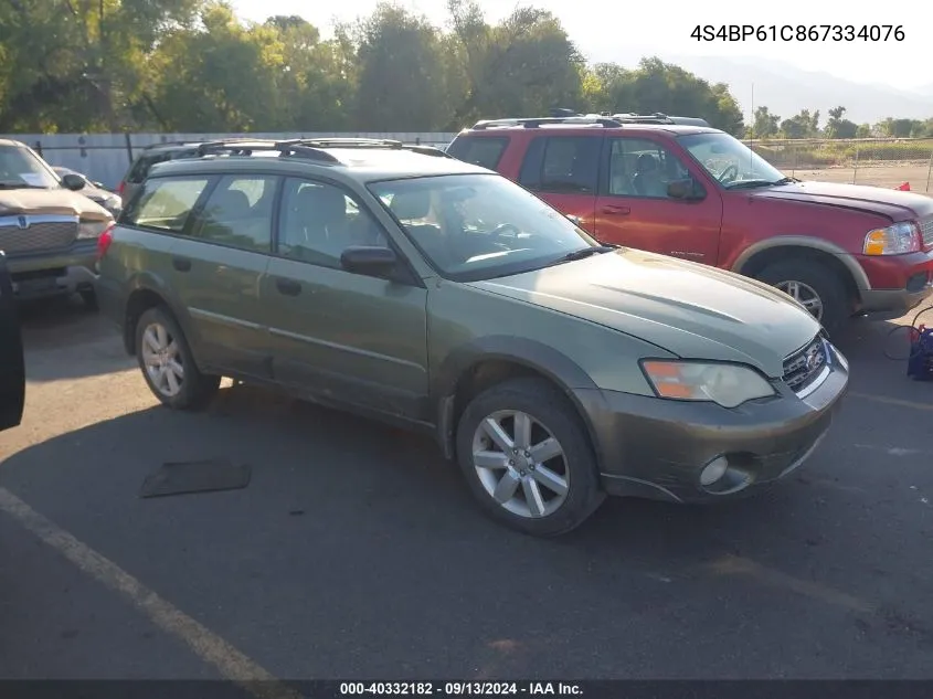 2006 Subaru Legacy Outback 2.5I VIN: 4S4BP61C867334076 Lot: 40332182