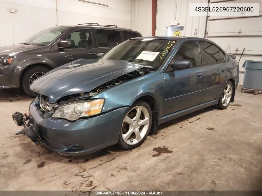 4S3BL626967220600 2006 Subaru Legacy 2.5I Limited