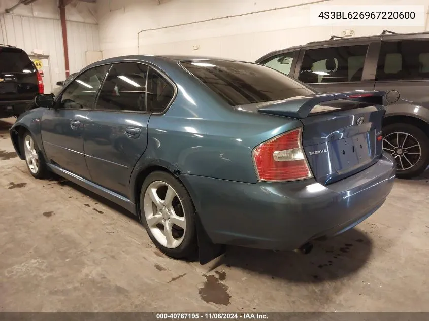 4S3BL626967220600 2006 Subaru Legacy 2.5I Limited