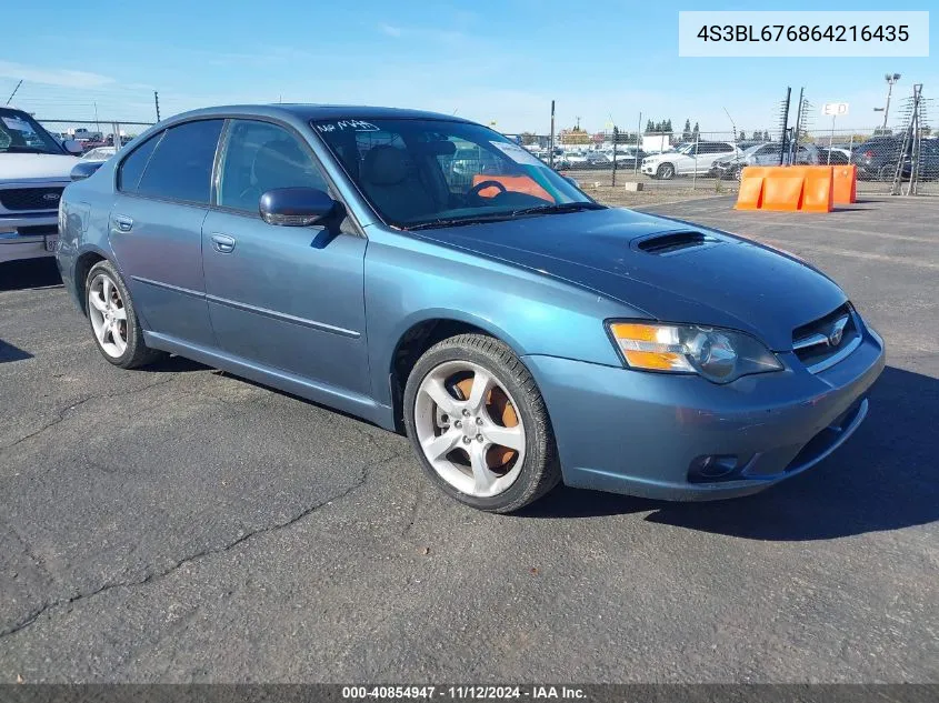 2006 Subaru Legacy 2.5Gt Limited VIN: 4S3BL676864216435 Lot: 40854947