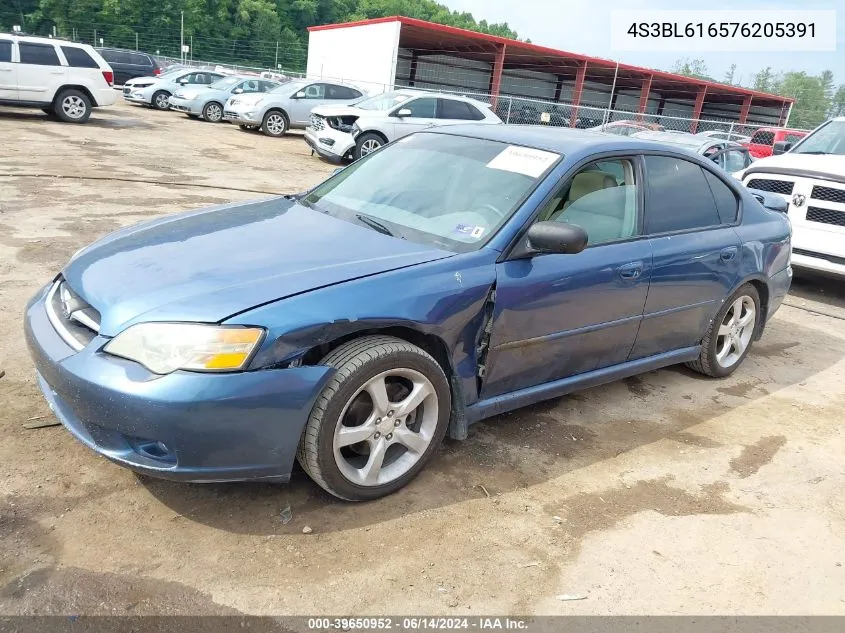 2007 Subaru Legacy 2.5I VIN: 4S3BL616576205391 Lot: 39650952