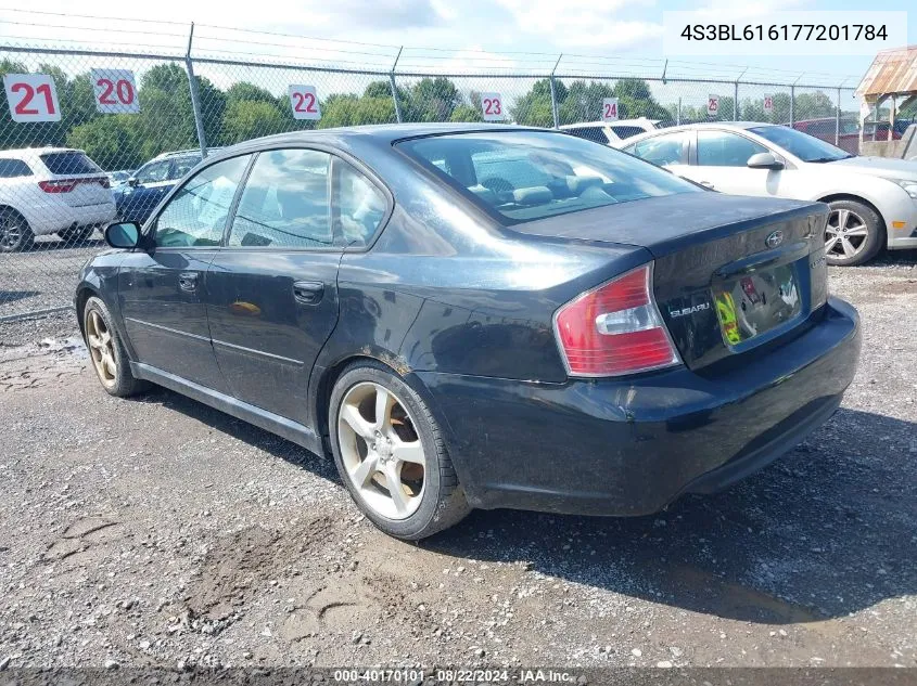 2007 Subaru Legacy 2.5I VIN: 4S3BL616177201784 Lot: 40170101