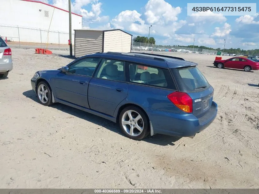 2007 Subaru Legacy 2.5I VIN: 4S3BP616477315475 Lot: 40366589