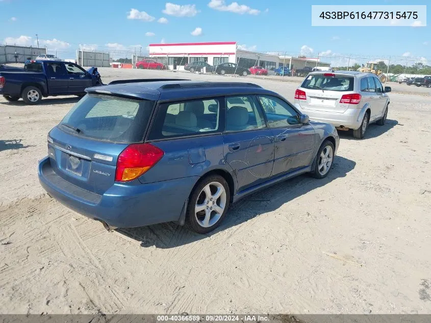 2007 Subaru Legacy 2.5I VIN: 4S3BP616477315475 Lot: 40366589