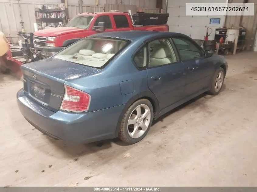 2007 Subaru Legacy 2.5I VIN: 4S3BL616677202624 Lot: 40802314