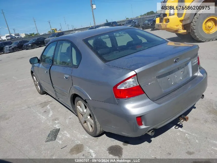 2008 Subaru Legacy VIN: 4S3BL676586200975 Lot: 12093707