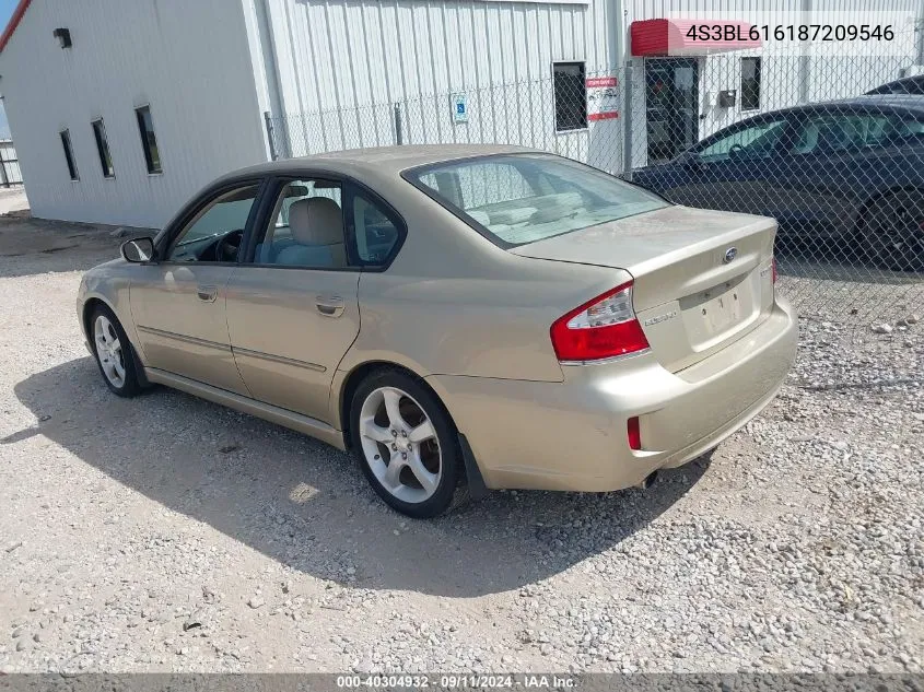 2008 Subaru Legacy 2.5I VIN: 4S3BL616187209546 Lot: 40304932