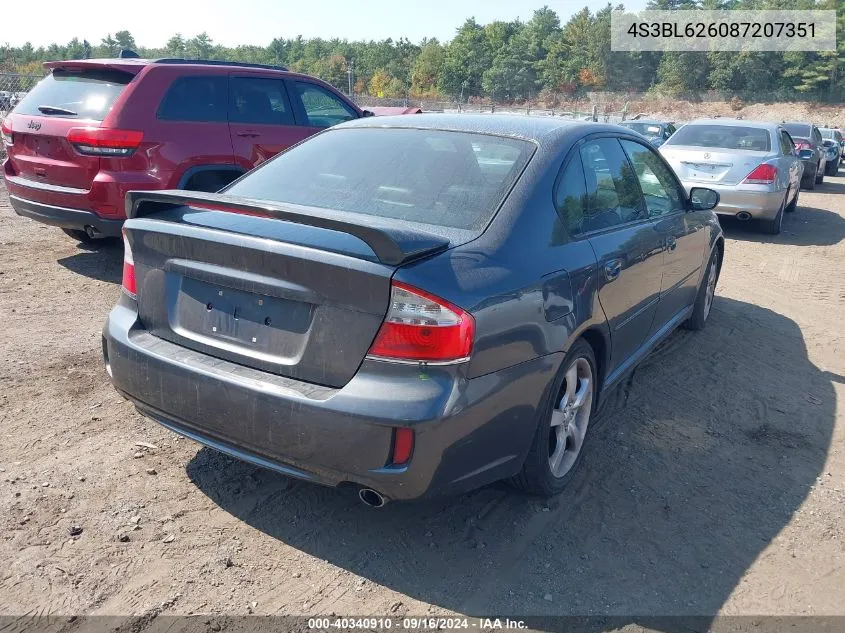 4S3BL626087207351 2008 Subaru Legacy 2.5I Limited