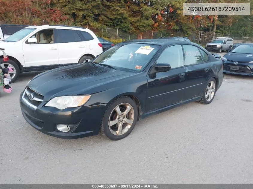 2008 Subaru Legacy 2.5I Limited VIN: 4S3BL626187209514 Lot: 40353697