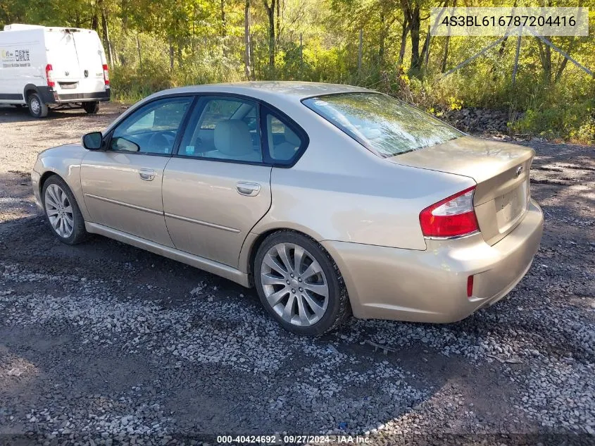 2008 Subaru Legacy 2.5I VIN: 4S3BL616787204416 Lot: 40424692