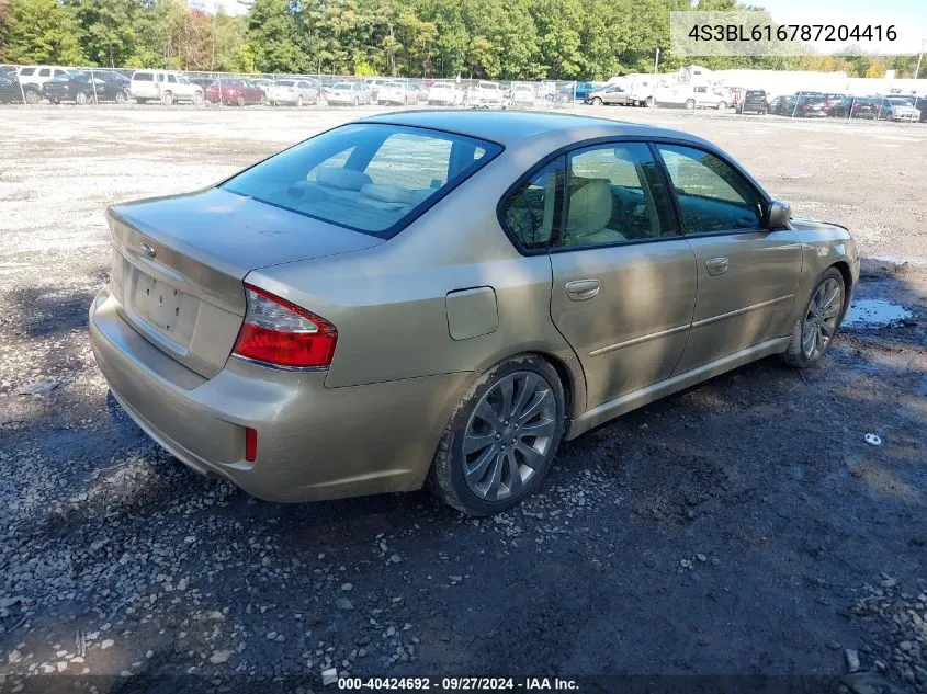 2008 Subaru Legacy 2.5I VIN: 4S3BL616787204416 Lot: 40424692