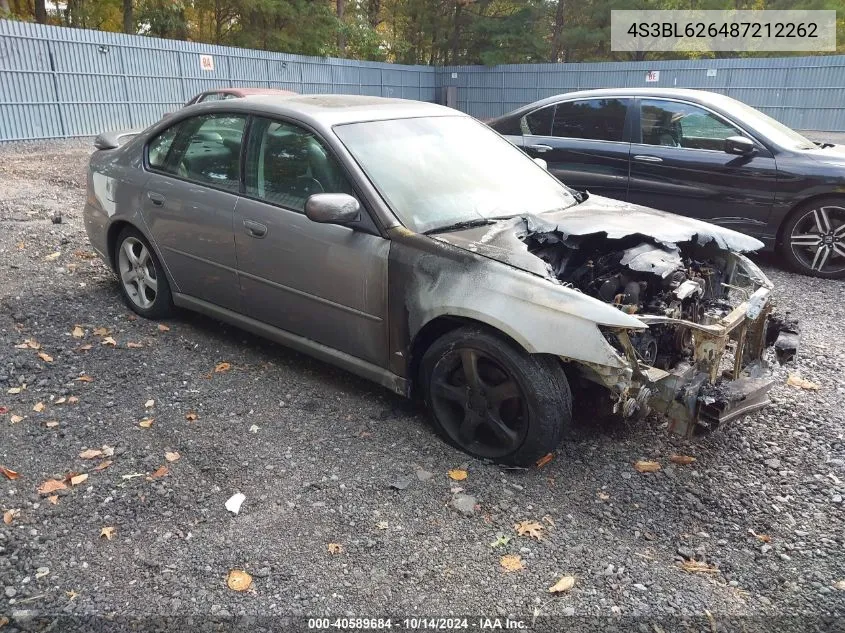 2008 Subaru Legacy 2.5I Limited VIN: 4S3BL626487212262 Lot: 40589684