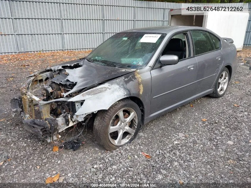 2008 Subaru Legacy 2.5I Limited VIN: 4S3BL626487212262 Lot: 40589684