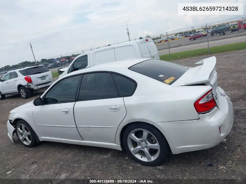 2009 Subaru Legacy 2.5I Limited VIN: 4S3BL626597214328 Lot: 40125699